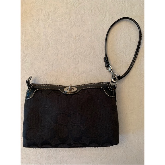 Coach Black Signature Collection Turnlock Wristlet - Picture 7 of 7